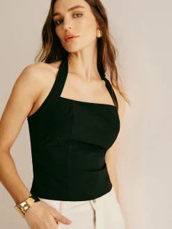 Plain Piping Halter Top