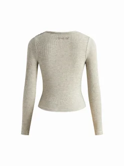 Plain Pleated Draped Knit Top