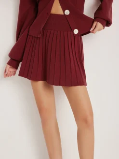 Plain Pleated Sweater Skirt