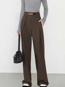 Plain Pockets Straight Pants