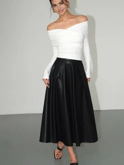 Plain Ruched Slim T-Shirt