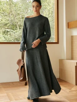 Plain Sequins Shift Sweater Co-ords