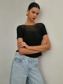 Plain Short Sleeve Knit Top
