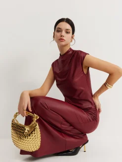 Plain Sleeveless Ruched Skirt Set
