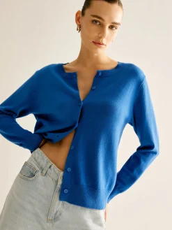Plain Soft Button Cardigan
