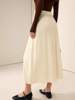 Plain Sweater Midi Skirt