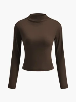 Plain Tulle Mesh Long Sleeve T-Shirt
