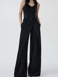 Plain Zipper Design Pants