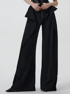 Plain Zipper Design Pants