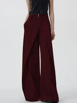 Plain Zipper Design Pants