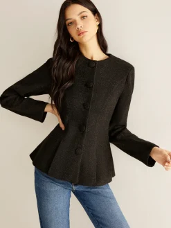 Pleated Button Slim Blazer Without Belt
