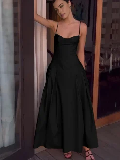 Pleated Cami Long Dress