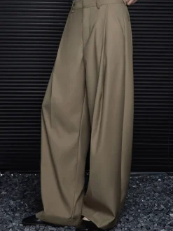 Pleated Draped Pants Without Belt