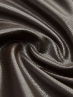 Pleated Faux Leather Midi Skirt