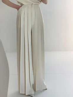 Pleated High Waist Wide Leg Pants