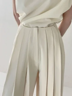 Pleated High Waist Wide Leg Pants