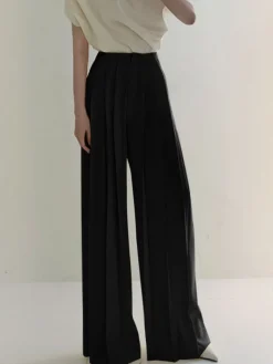 Pleated High Waist Wide Leg Pants