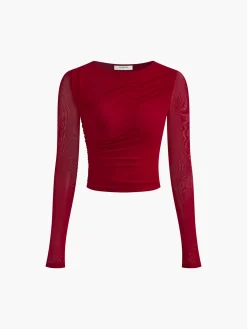 Pleated Jersey Blouse