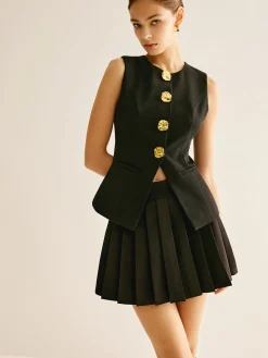 Pleated Mini Skirt