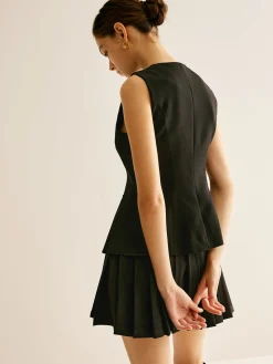 Pleated Mini Skirt