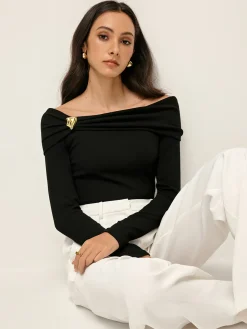 Pleated Off Shoulder Blouse