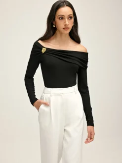 Pleated Off Shoulder Blouse