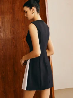 Pleated Panel Tank Dress