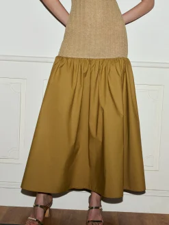 Pleated Panel Tank Long Dress