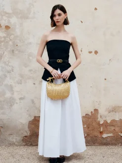 Pleated Plain Maxi Skirt