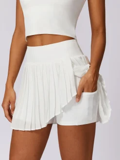 Pleated Pockets Active Skirt