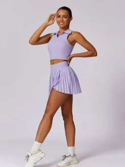 Pleated Pockets Active Skirt