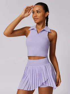Pleated Pockets Active Skirt