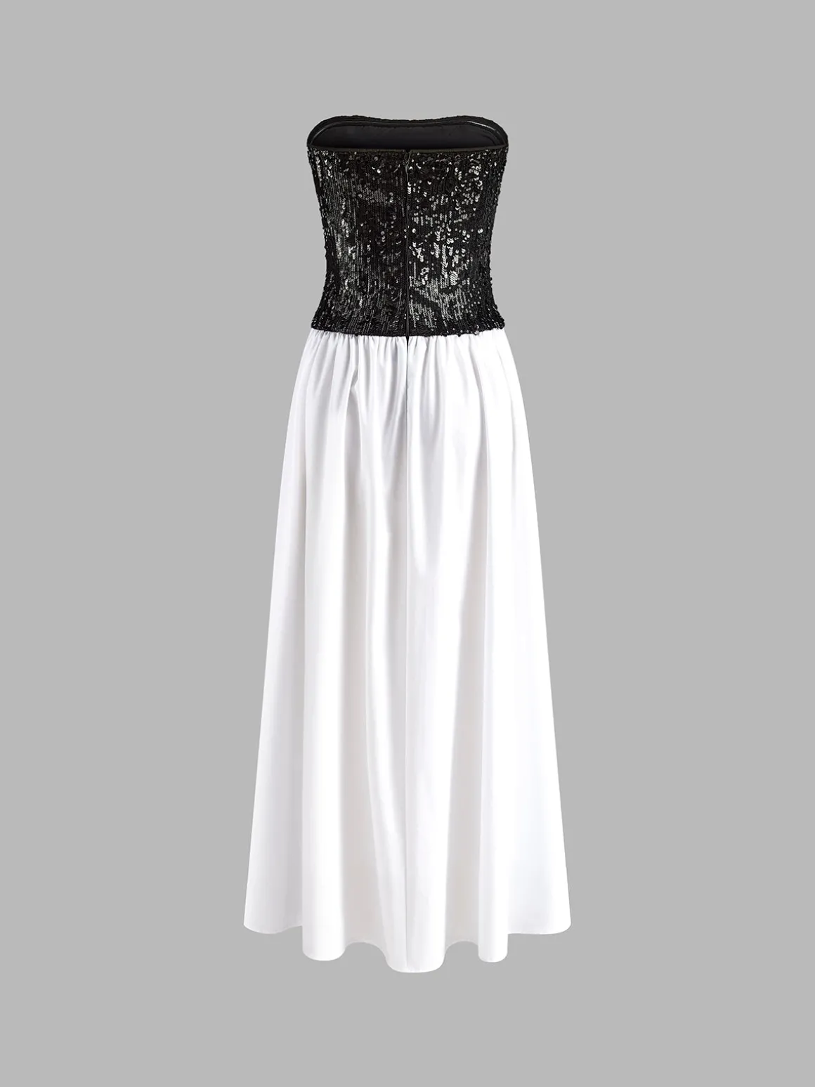 Pleated Sequins Tube Long Dress