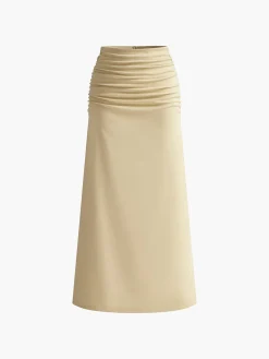 Pleated Sexy Corset Midi Skirt Set