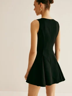 Pleated Umbrella Shape Tank Dress