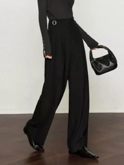 Pleated Wide-Leg Pants