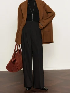 Pleated Wide-Leg Pants
