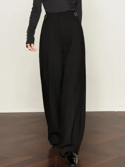 Pleated Wide-Leg Pants