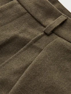 Pleated Wide-Leg Warm Pants