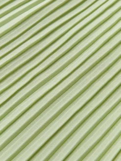 Pleated Zipper Plisse Tube Dress