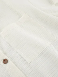 Pockets Button Up Shirt With Shorts Set