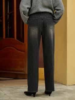 Pockets Straight Denim Pants