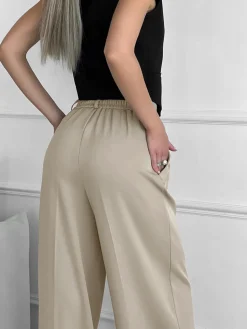 Pockets Wide Leg Pants
