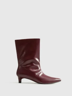 Pointed Toe Kitten Ankle Boots