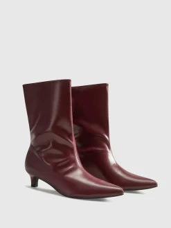 Pointed Toe Kitten Ankle Boots