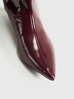 Pointed Toe Kitten Knee High Boots