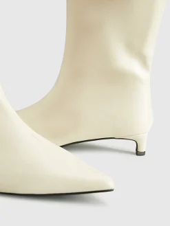 Pointed Toe Kitten Knee High Boots