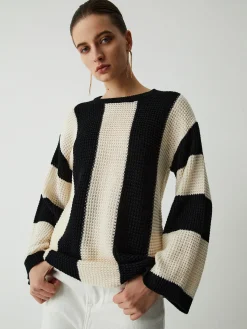 Pointelle Stripe Sweater
