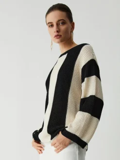 Pointelle Stripe Sweater