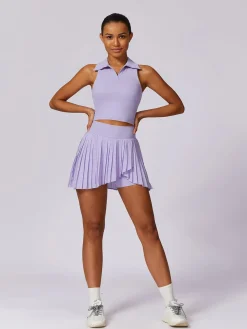 POLO Lapel Skinny Tank Top